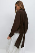 Tie detail top - Seal brown