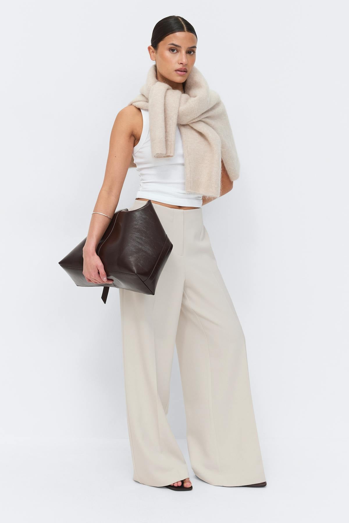 High waist wide trousers - Noir