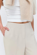 High waist wide trousers - Creme