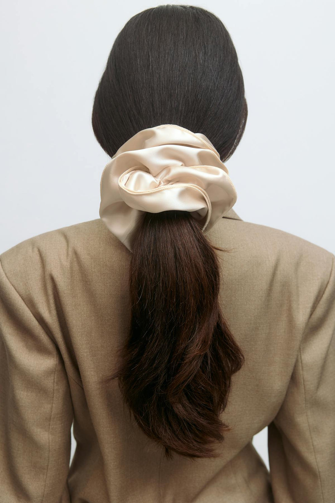 Big satin scrunchie - Blanc cassé