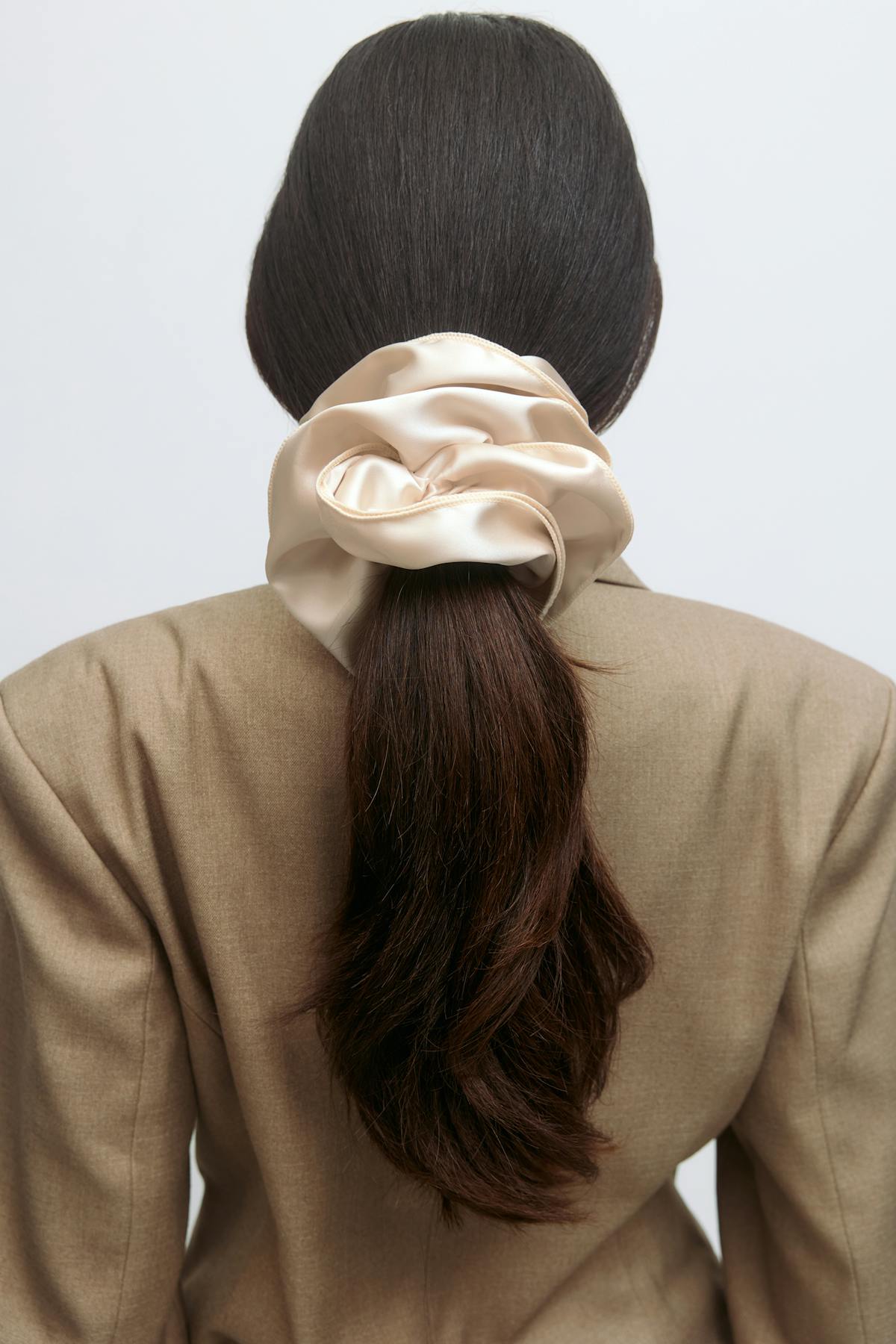 Big satin scrunchie - Blanc cassé