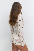Soft folded loungewear shorts - Teddy bear aop