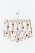 Soft folded loungewear shorts - Teddy bear aop