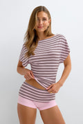 Soft folded loungewear shorts - Mistle aop