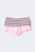 Soft folded loungewear shorts - Pink stripe