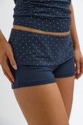 Soft folded loungewear shorts - Chocolate plum