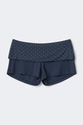 Soft folded loungewear shorts - Chocolate plum