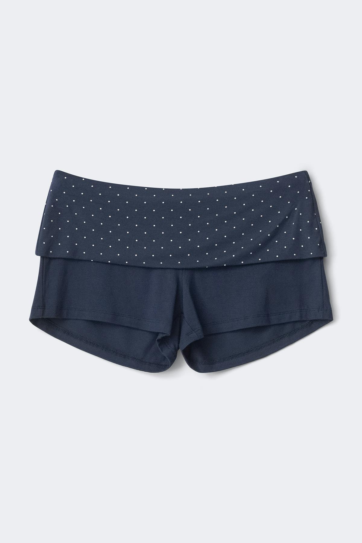 Soft folded loungewear shorts - Chocolate plum