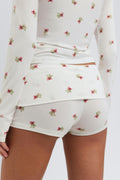 Soft folded loungewear shorts - Mistle aop