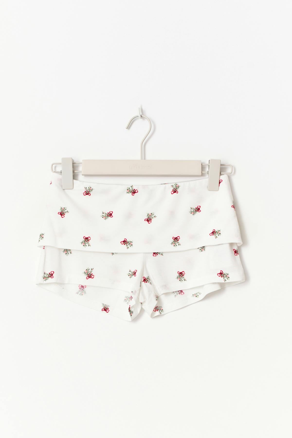 Soft folded loungewear shorts - Mistle aop