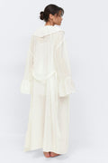 Chiffon loungewear robe - Gardenia