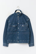 Office cargo denim jacket - Mid blue