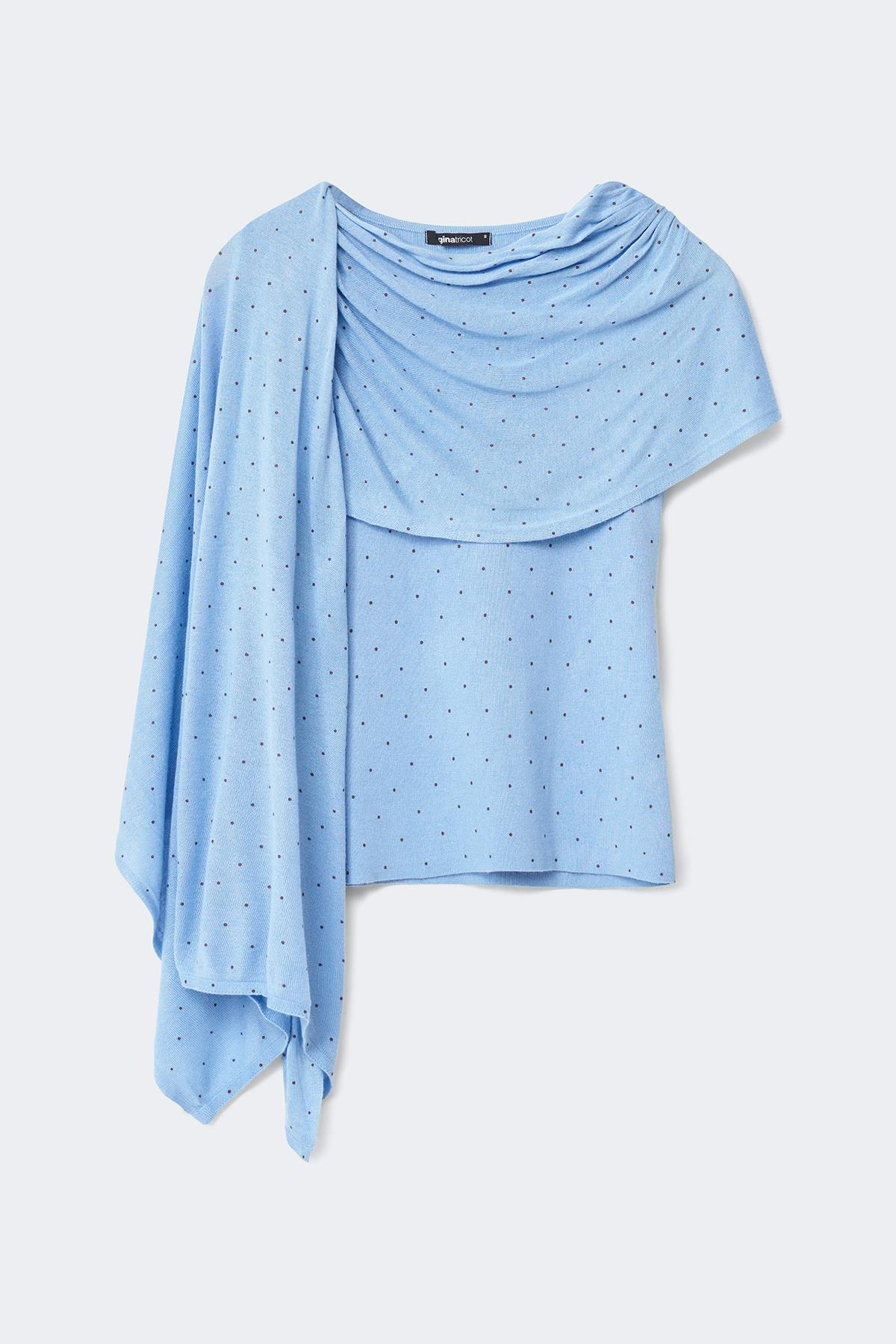 Knitted cape top - Blue dot