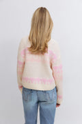 Y ski knitted sweater - Offwhite/pink