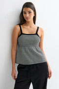 Knitted cotton singlet - Blanc cassé