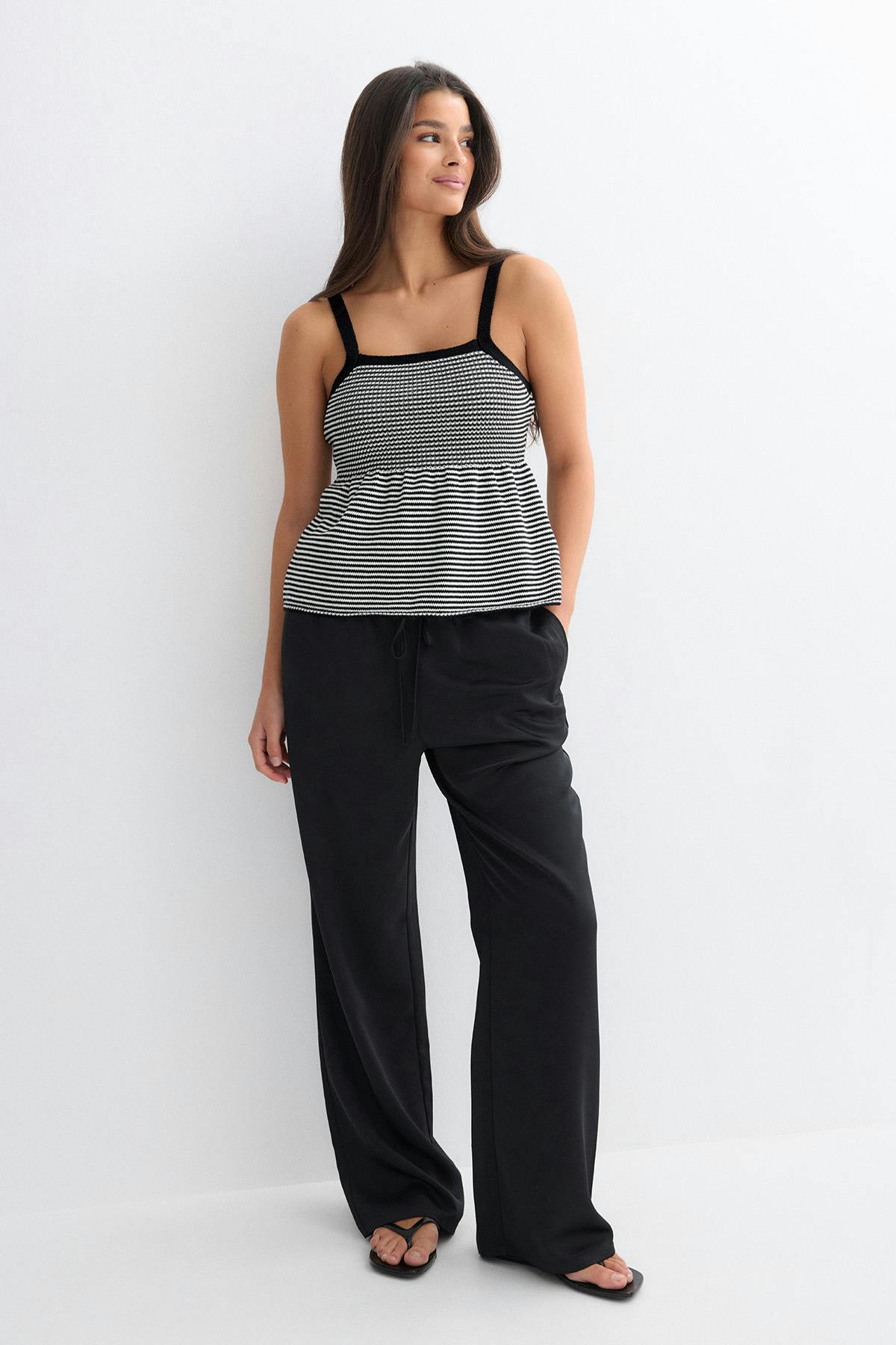 Knitted cotton singlet - Blanc cassé