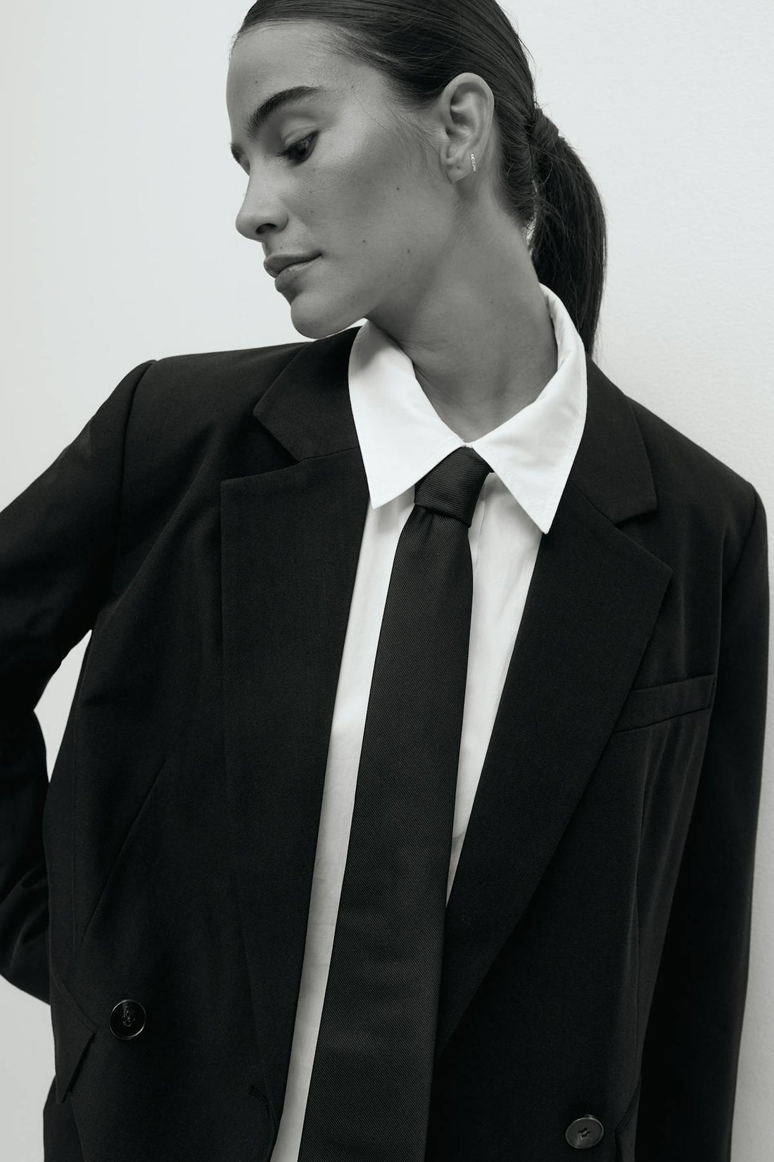 Solid fashion tie - Noir