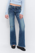 Y one knee destroy jeans - Mid blue