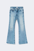 Y one knee destroy jeans tall - Mid blue
