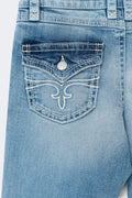 Y one knee destroy jeans tall - Mid blue