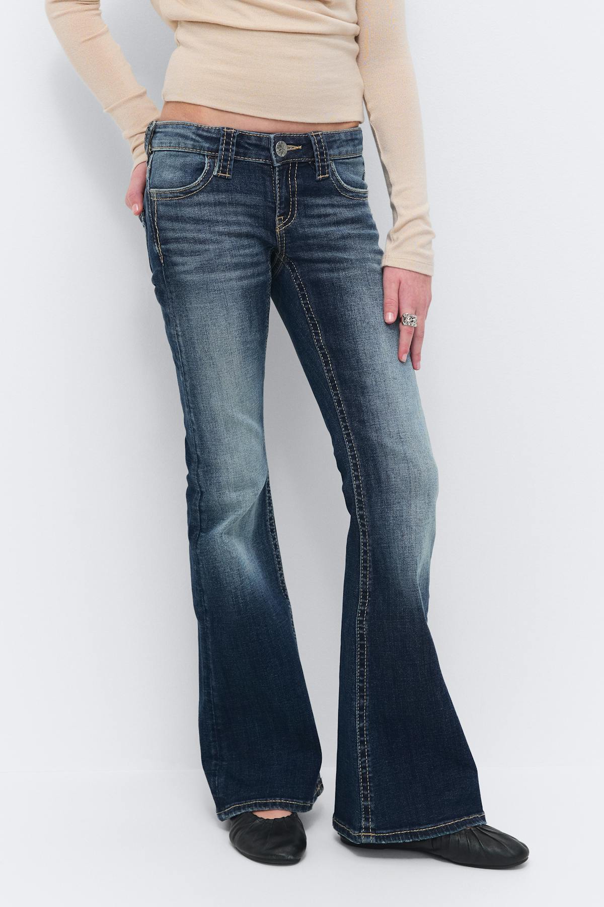 Y too messy flare jeans - Bleu foncé