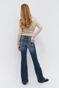 Y too messy flare jeans - Bleu foncé