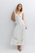 Seersucker frill top - Blanc