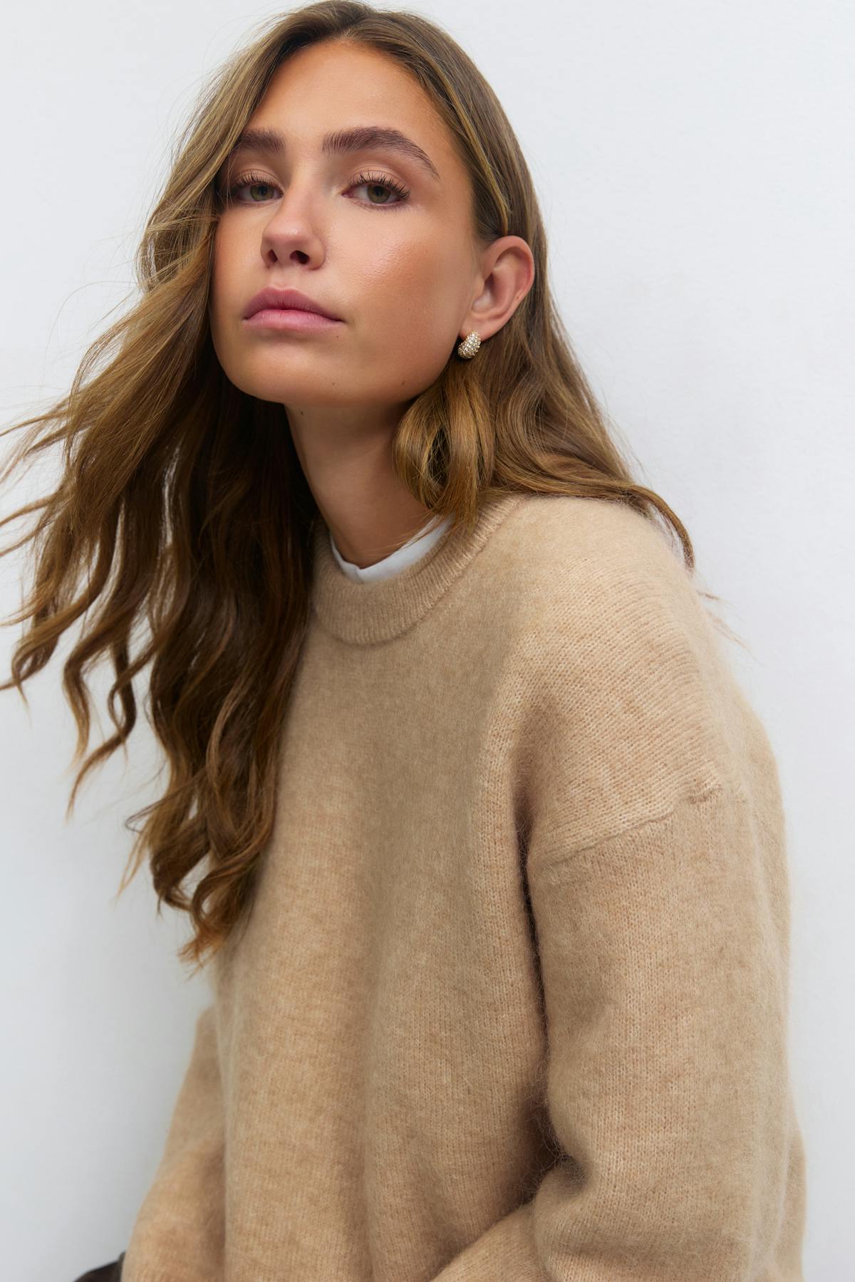 Mohair knitted sweater - Fudge