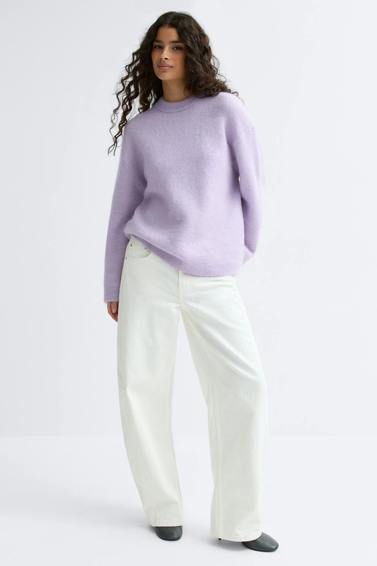 Mohair knitted sweater - Peach