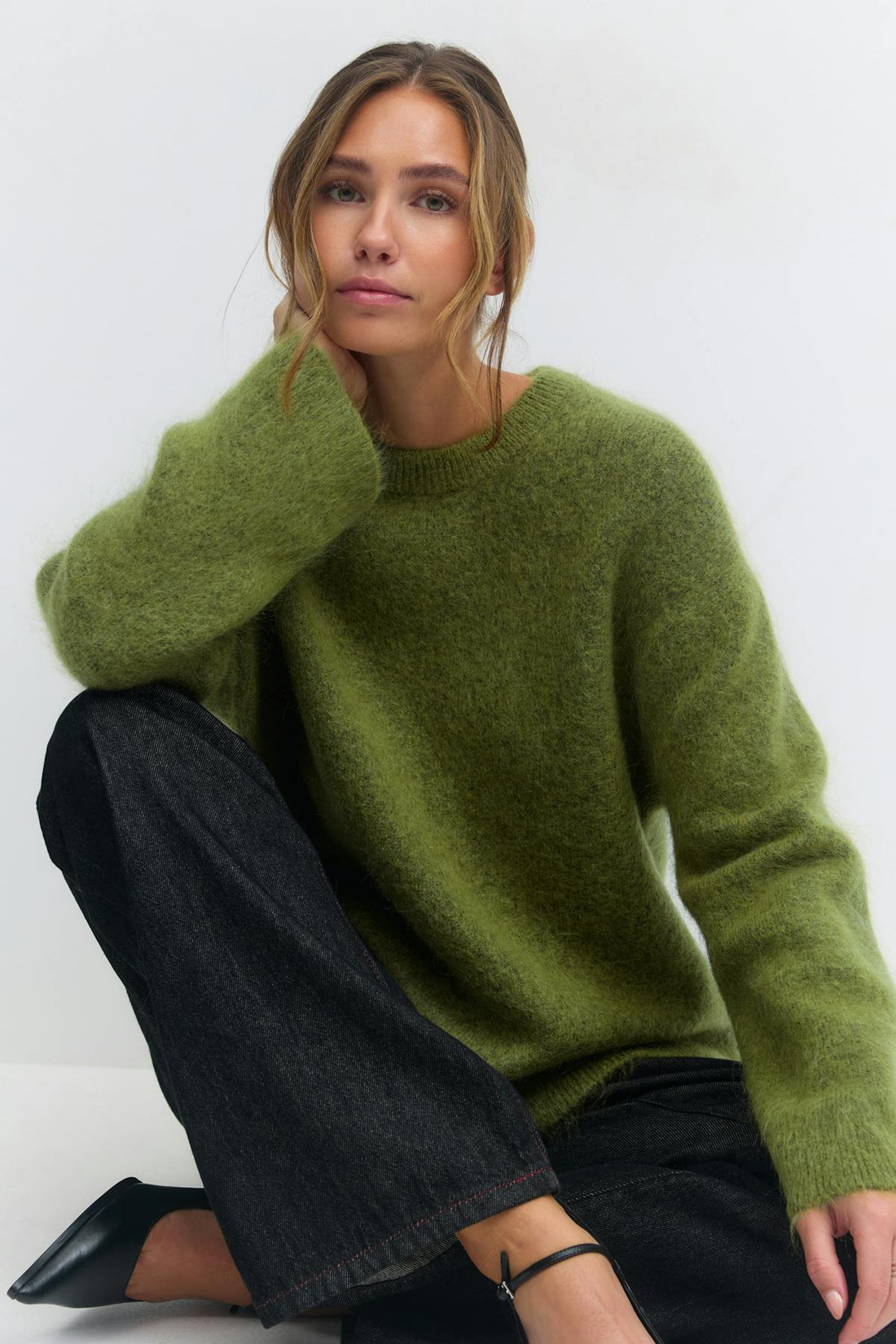 Mohair knitted sweater - Vert