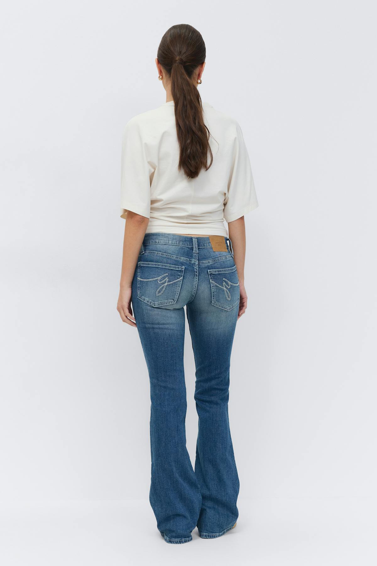 Ultra low bootcut jeans - Blanc cassé