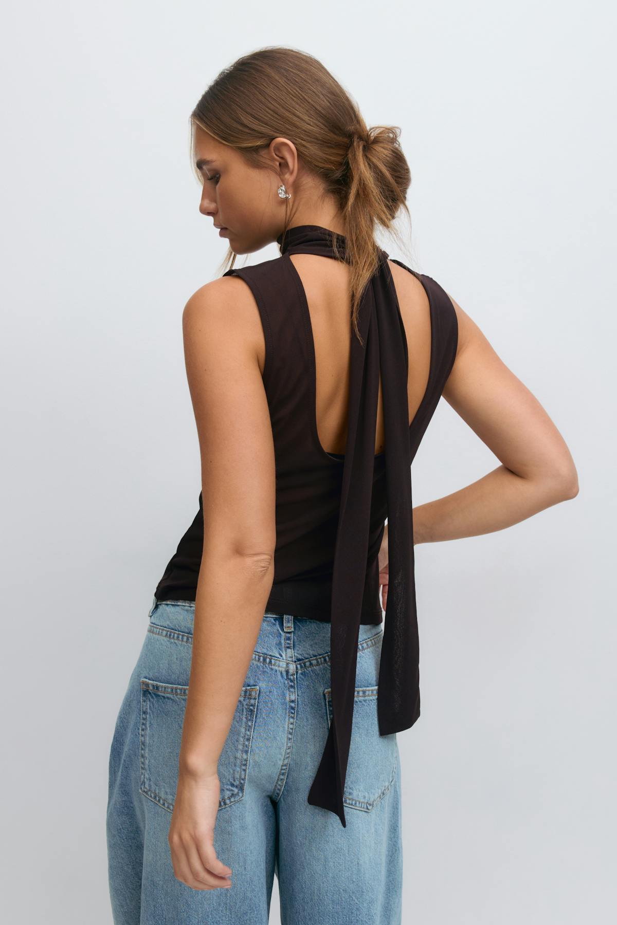 Scarf top - Marron foncé