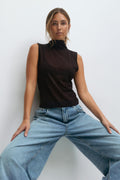 Scarf top - Marron foncé