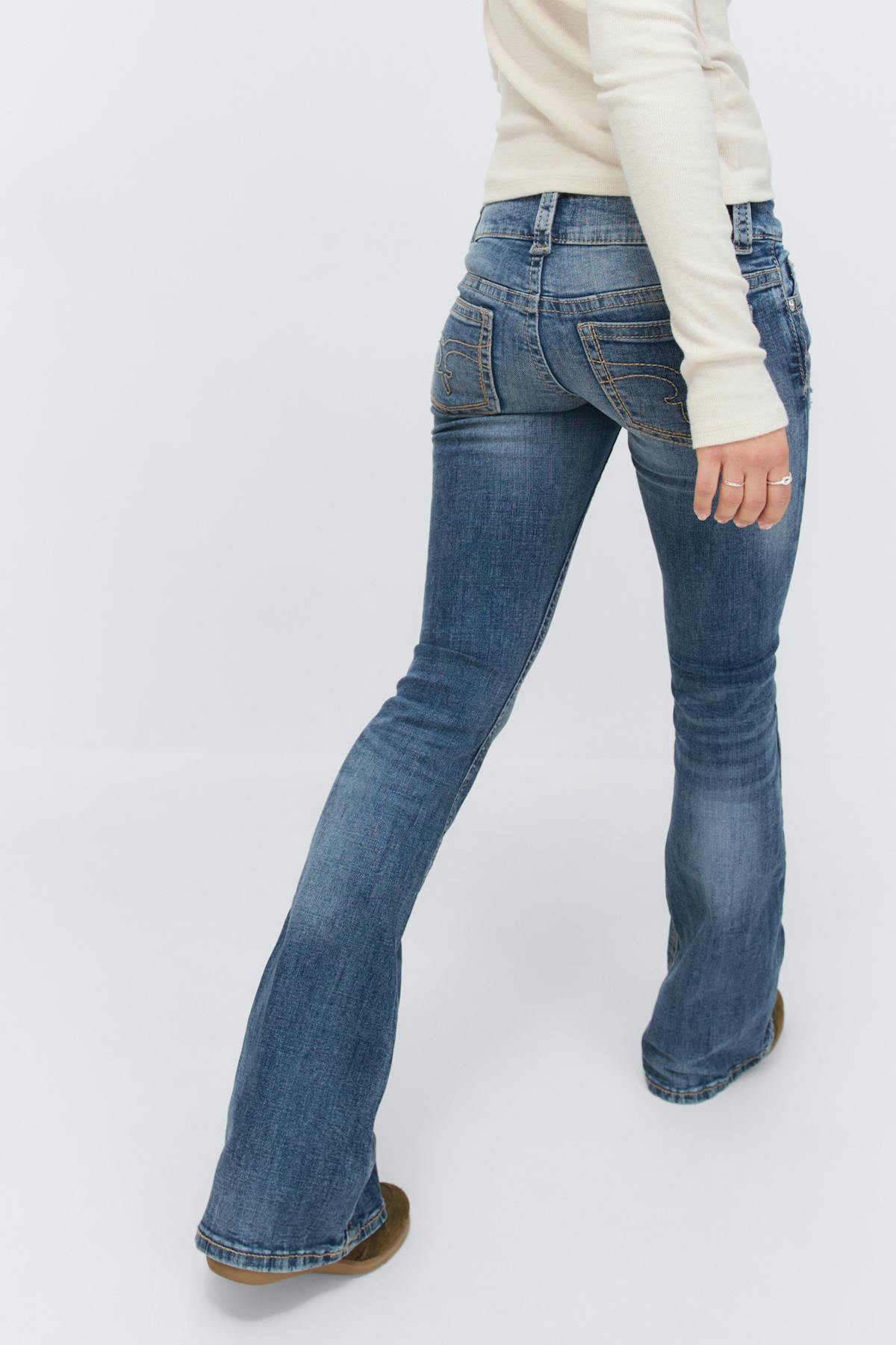 14+ low rise flare jeans - Mid blue