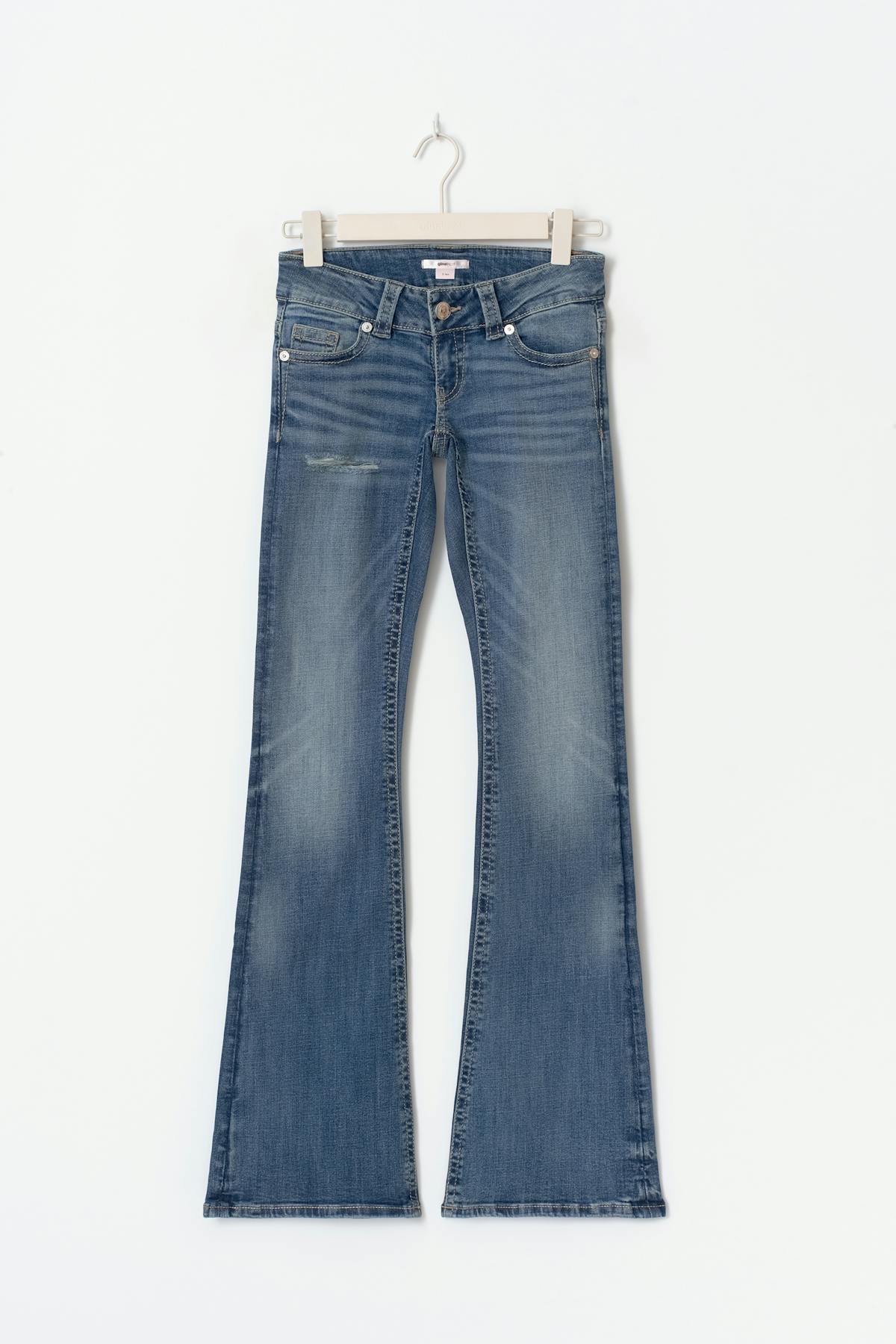 14+ low rise flare jeans - Mid blue