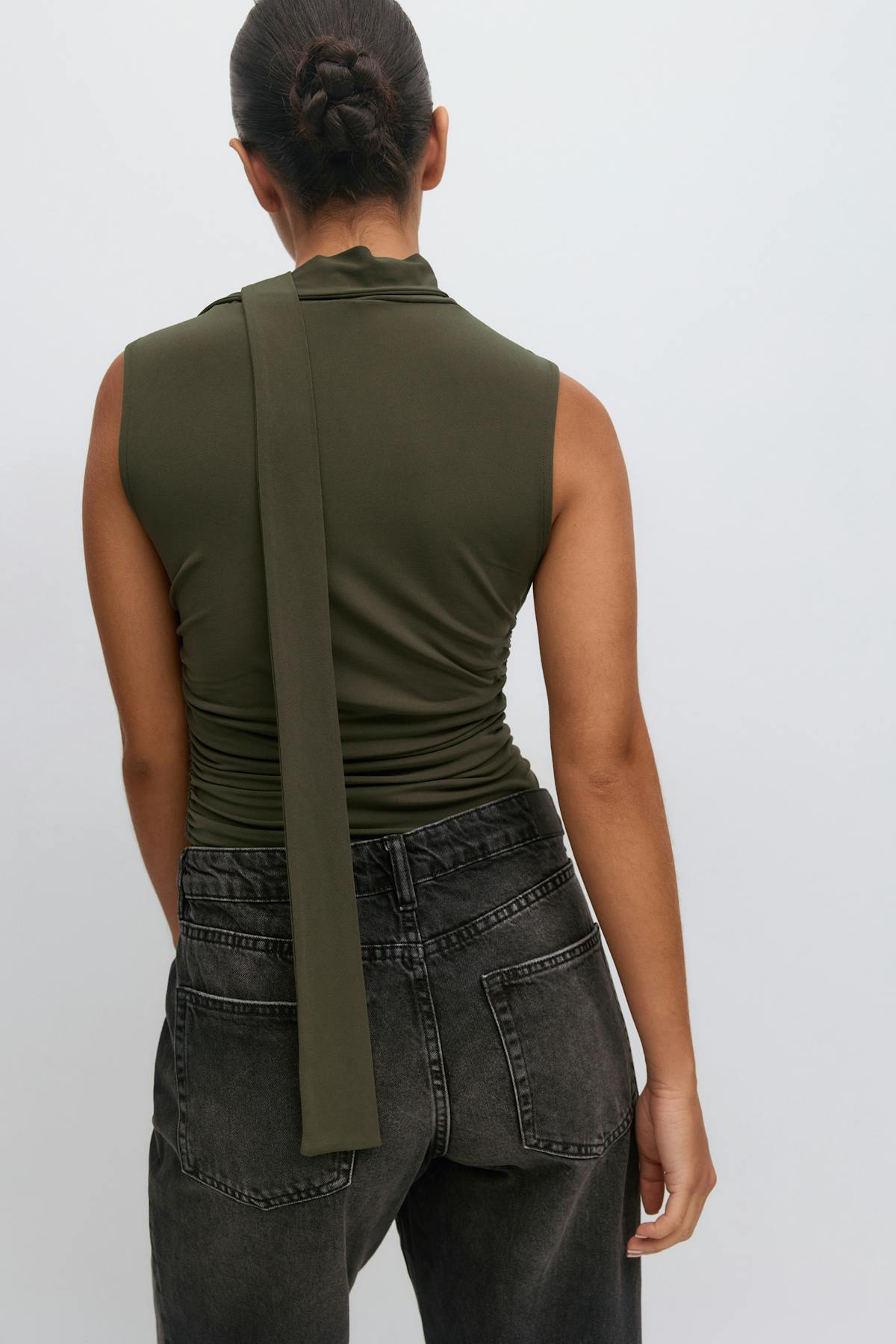 Cowlneck scarf top - Vert