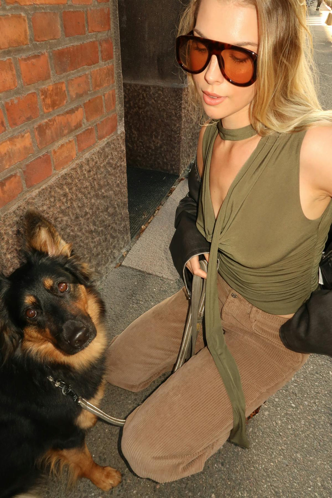 Cowlneck scarf top - Vert