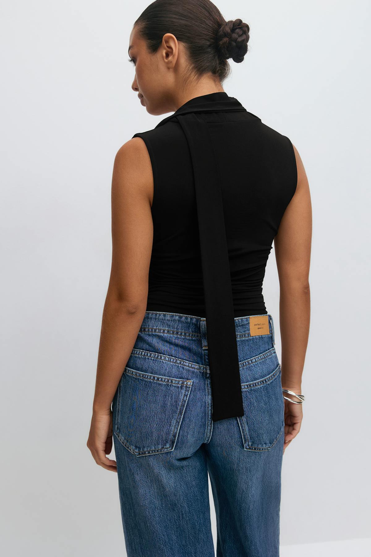 Cowlneck scarf top - Noir
