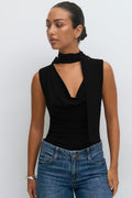 Cowlneck scarf top - Vert
