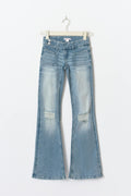 Y pleated flare jeans - Sky blue