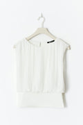 Sleeveless chiffon top - Creme