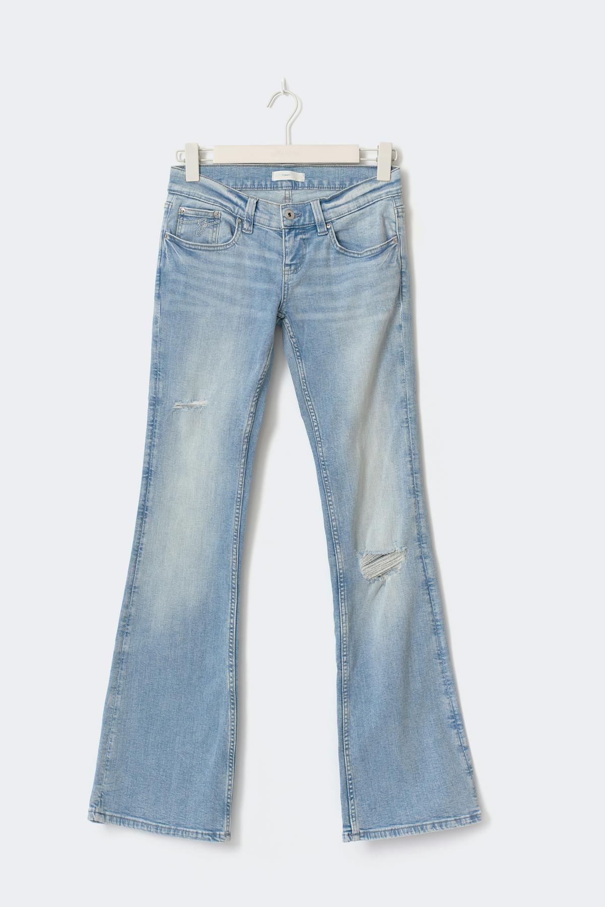 Ultra low petite bootcut jeans - Gris clair