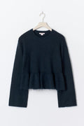 14+ knitted peplum sweater - Navy blazer