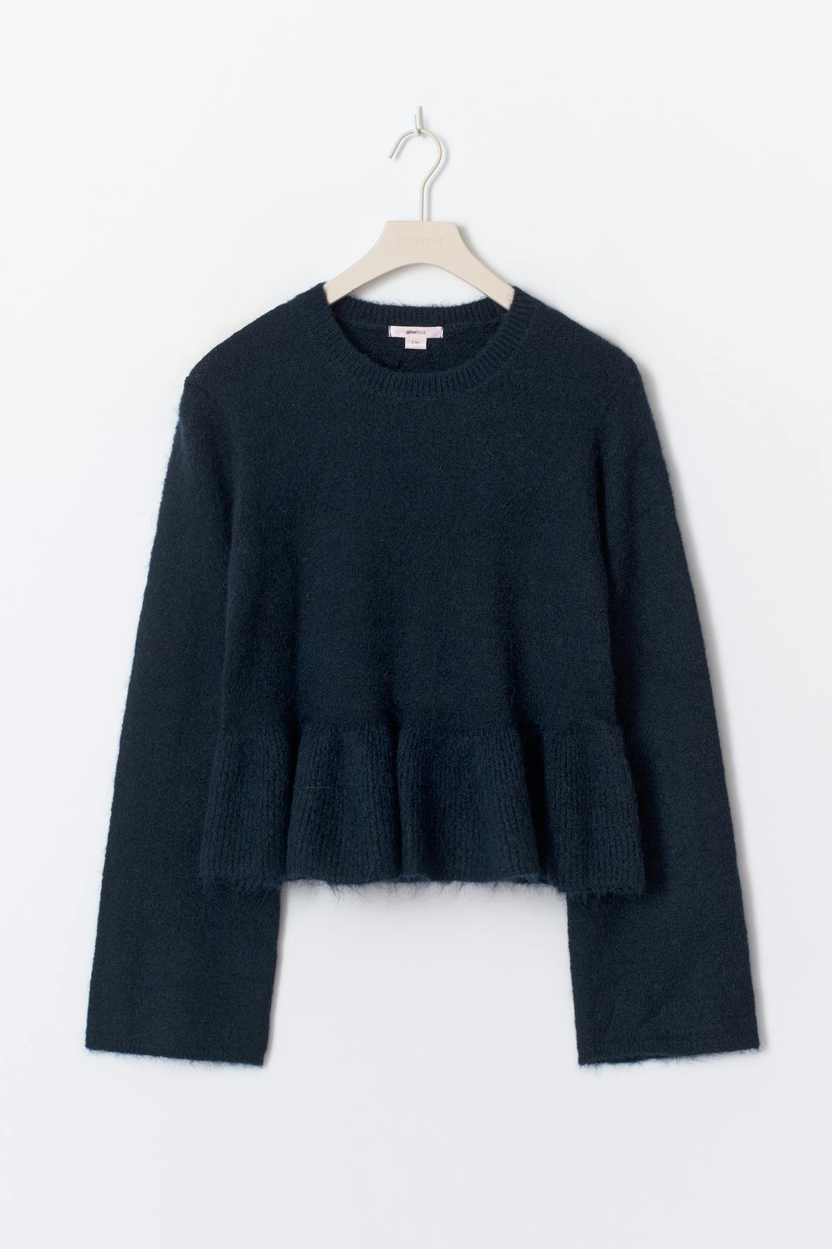 14+ knitted peplum sweater - Navy blazer
