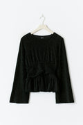 Velvet peplum top - Noir