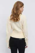 Y shaped knitted cardigan - Jaune clair