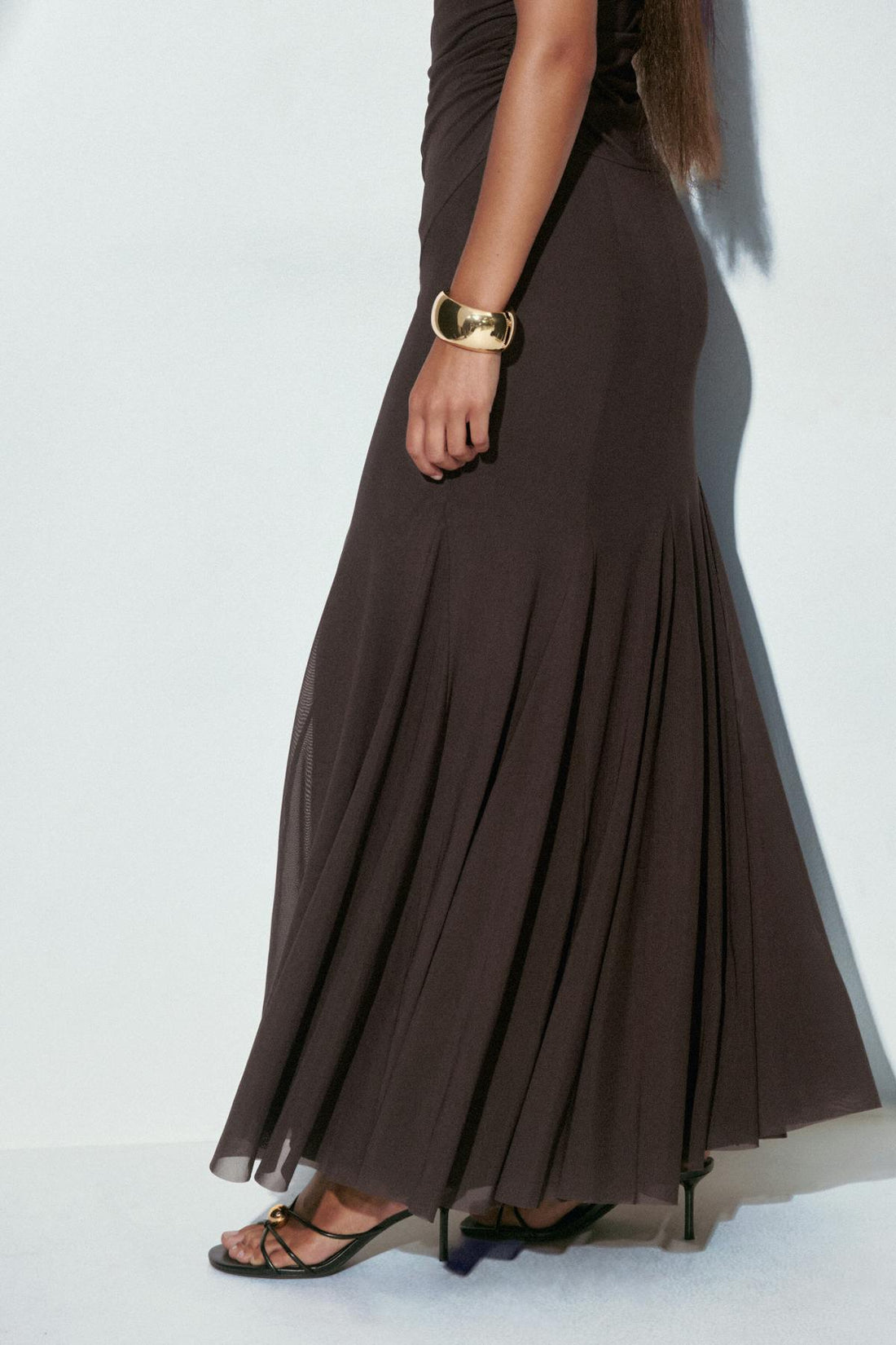 Dropped waist maxi dress - Marron foncé