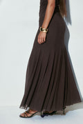 Dropped waist maxi dress - Marron foncé