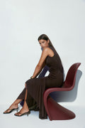 Dropped waist maxi dress - Marron foncé