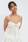 Chiffon loungewear singlet - Gardenia